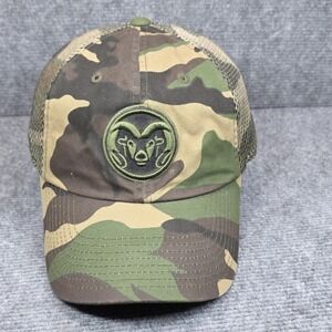 Colorado State Rams Hat Cap Fitted Green Camo NCAA Mesh Mens 7 1/8 - 7 5/8‎